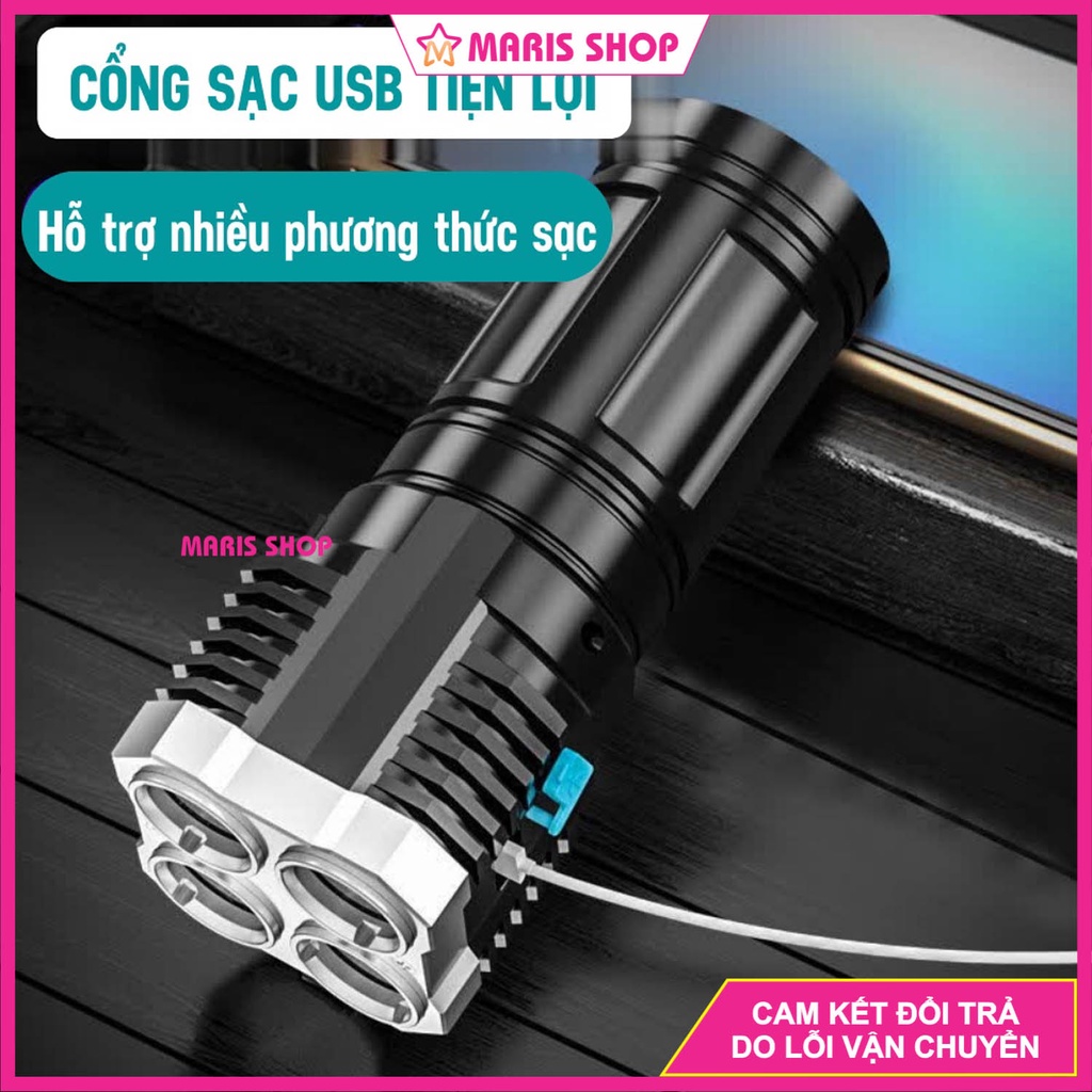 [GIẢM GIÁ 50%] Đèn PIN LED siêu sáng cầm tay mini sử dụng PIN sạc cao cấp đi cắm trại, dã ngoại, leo núi.