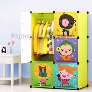 TỦ NHỰA GHÉP 6 Ô SÂU 47cm. Tặng kèm 1 treo đồ.