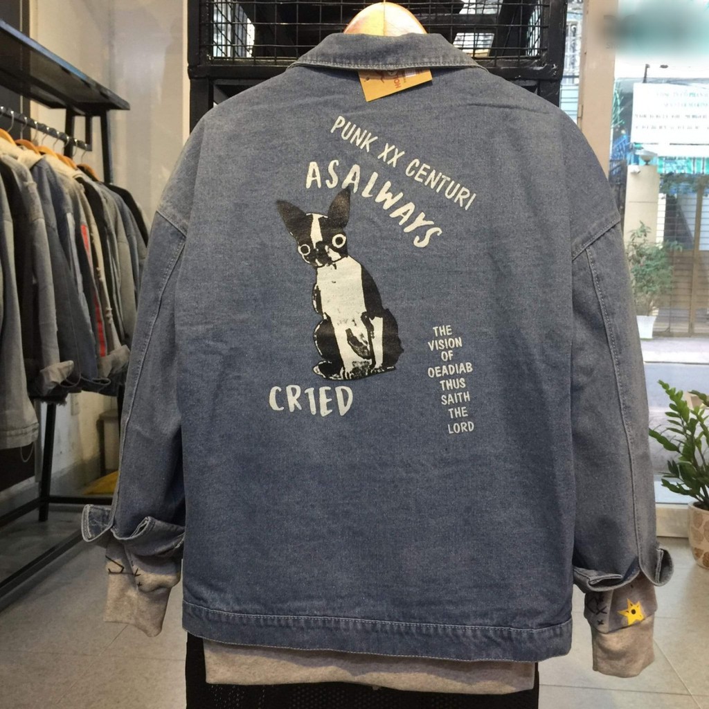 Áo khoác denim NAM NỮ UNISEX thời trang Angel fa-cat OT-95
