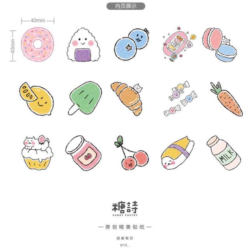 Set 45 miếng dán trang trí đa dụng xinh xắn dễ thương