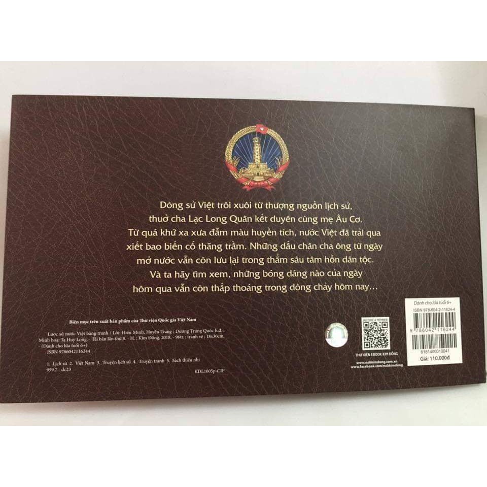 Sách Lược sử nước Việt bằng tranh bản Tiếng Việt NXB Kim Đồng