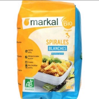 Nui xoắn bán lứt hữu cơ Markal 500gr (Date 7/2022)