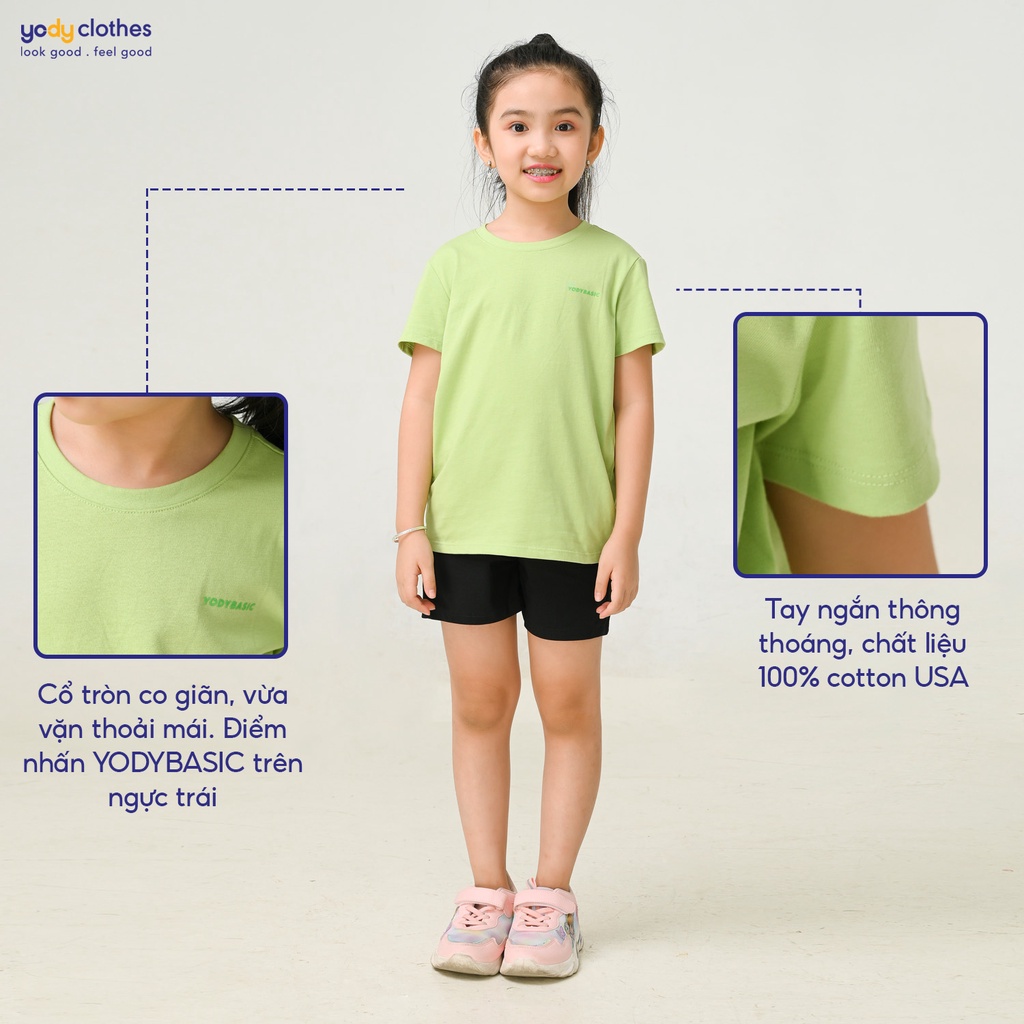 Áo thun trẻ em YODY in chữ 100% cotton mềm mịn, mát mẻ TSK5193, TSK5117