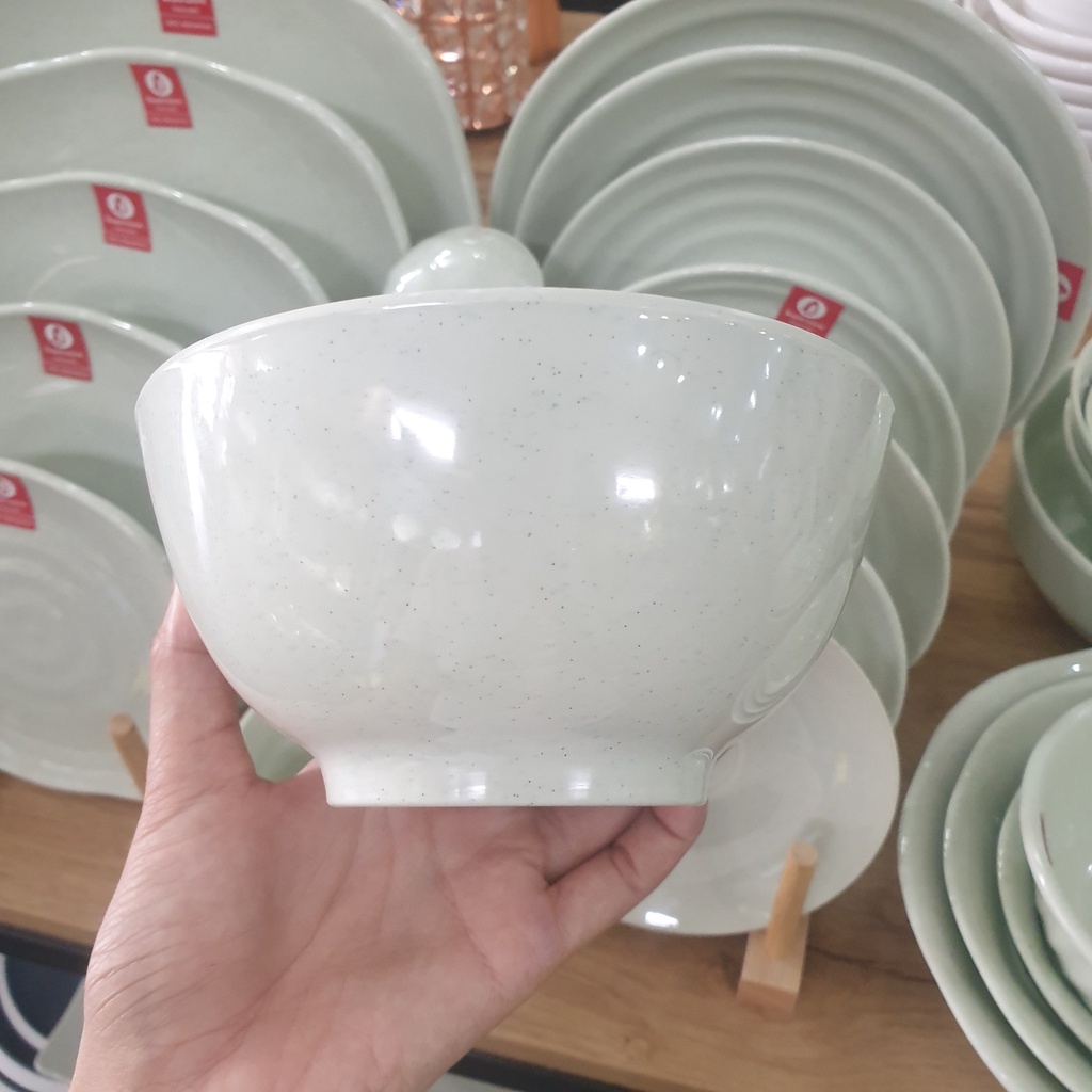 Bộ tô, chén, dĩa melamine màu xanh đá siêu đẹp chính hãng Superware