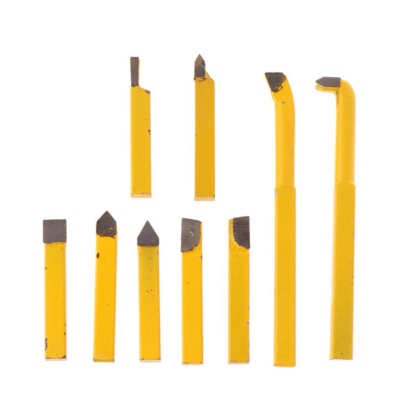 Bộ 9 Mũi Khoan Cắt Bằng Cacbua 8x8mm Chuyên Dụng Cho Máy Tiện