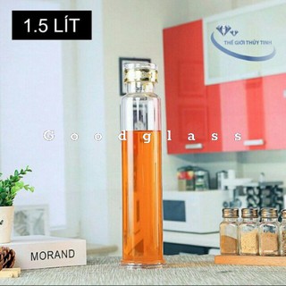 Bình thủy tinh / bình ngâm rượu nhân sâm 1.5 Lít cao cấp có khóa