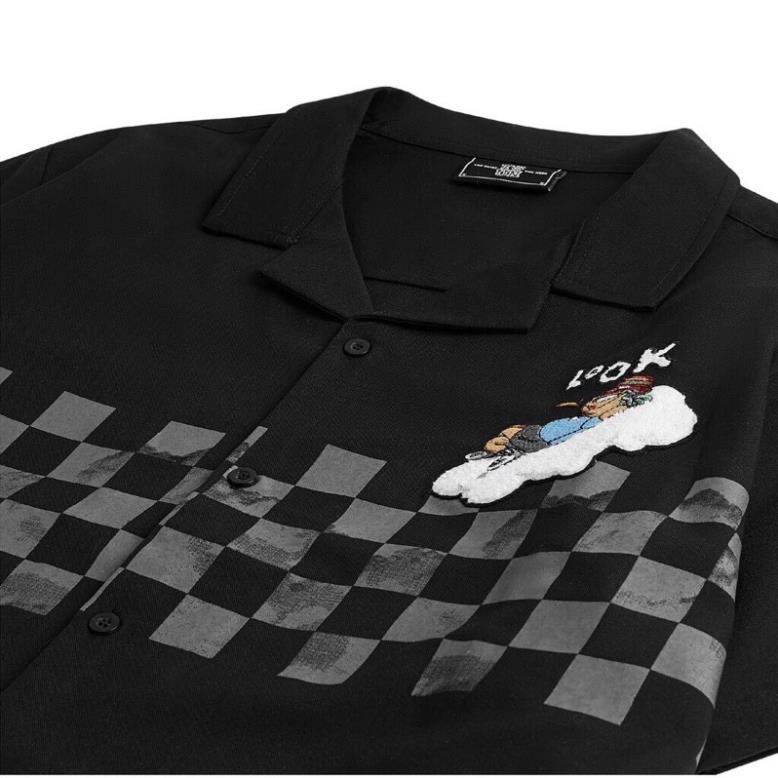 [XẢ KHO] Áo Sơ Mi Look 1M TShirt - Đen - Unisex