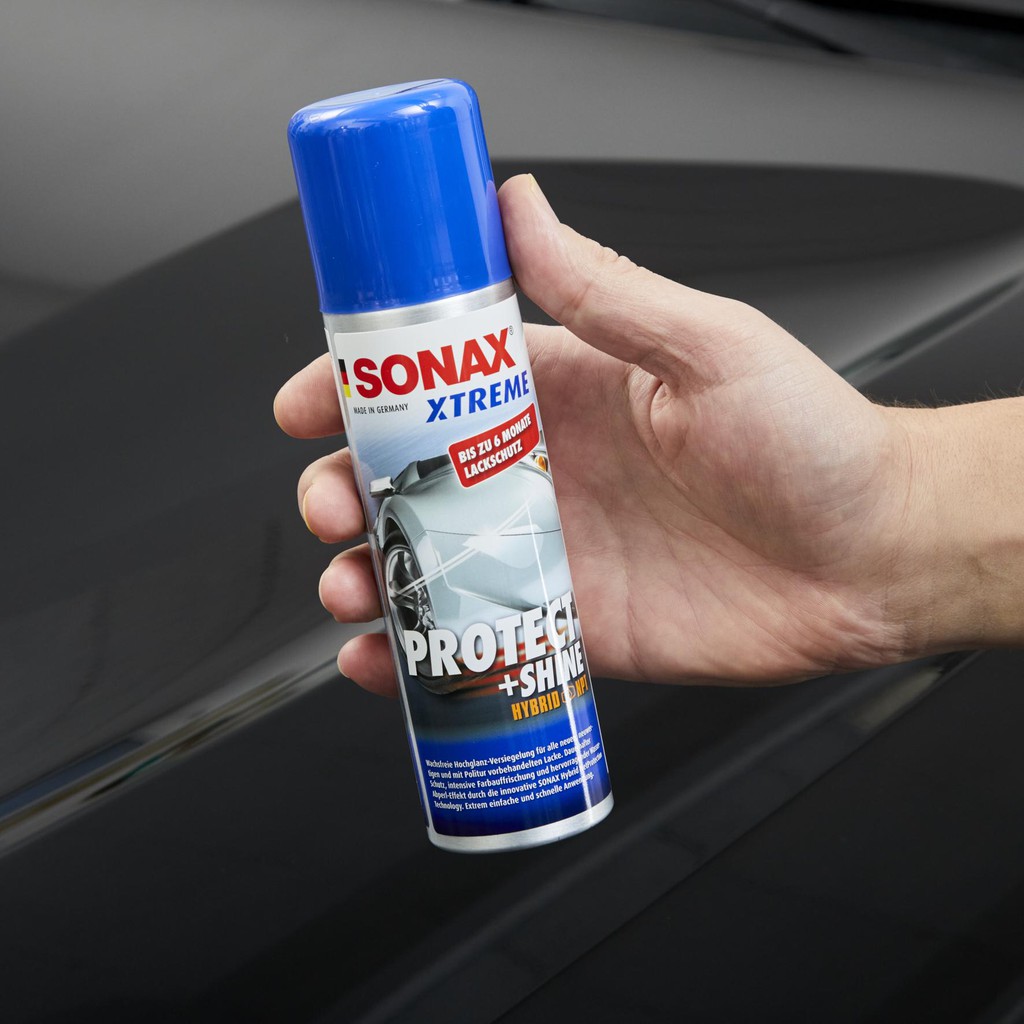 Phủ bóng sơn nano polymer, hiệu ứng lá sen chống bám nước Sonax xtreme Protect&Shine