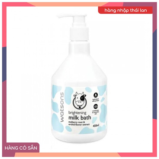 Sữa Tắm Con Bò Watsons Brightening Milk Bath 450ml Thái Lan