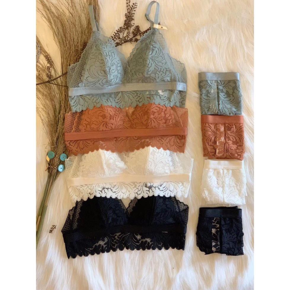 Bộ đồ lót B024 AG ren không gọng không mút BL