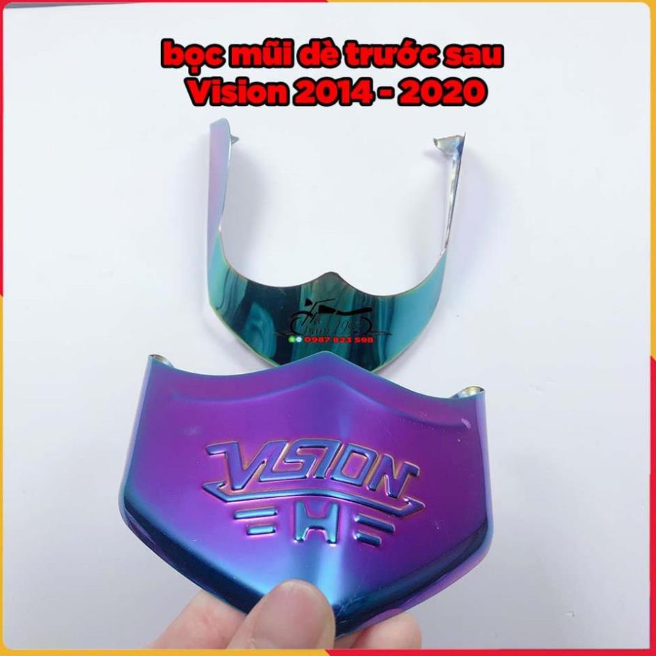 🏆 Bộ Ốp Mỏ Dè Vision 2014 - 2020 iNox và 7 Màu Titan Bọc Mõm Dè Xe Vision 2014 - 2020 🏆