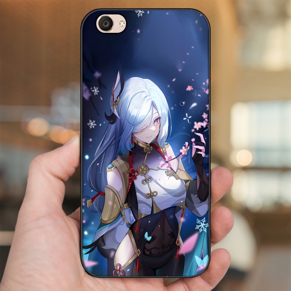 Ốp lưng Vivo V5, V5 Plus viền đen in hình Shenhe Genshin Impact