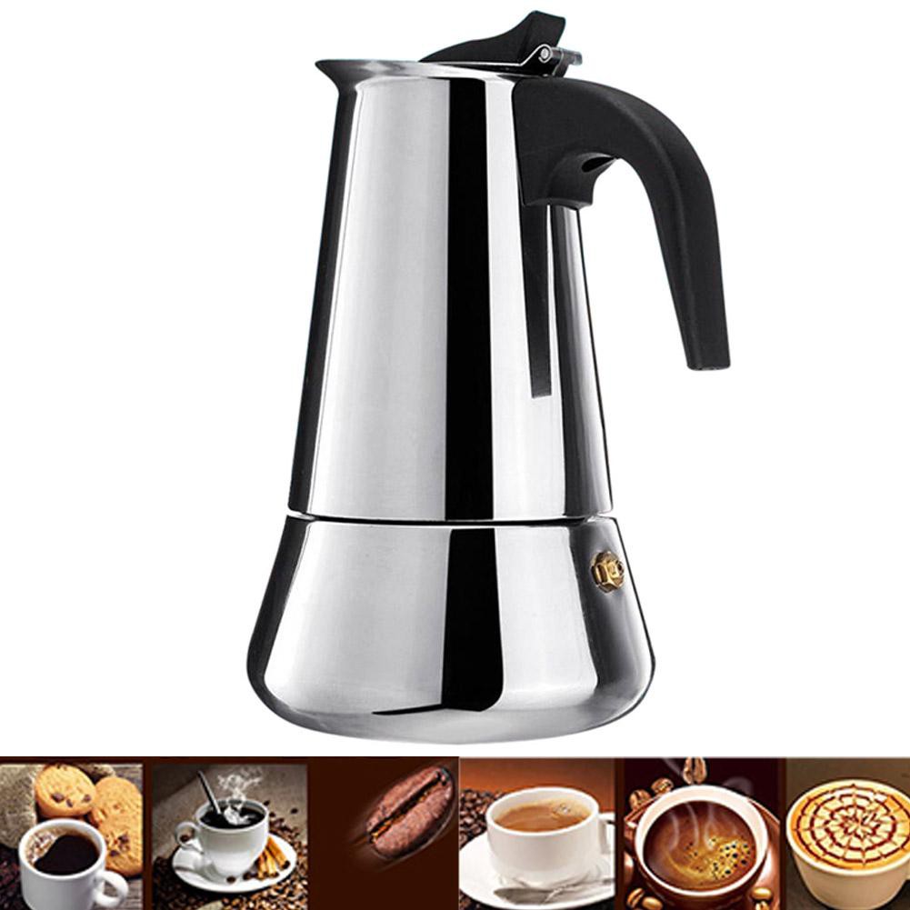 Big Belly Stove Top Mocha Coffee Pot Moka Stainless Steel Coffee Maker