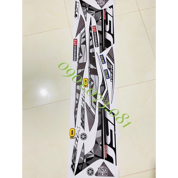 Tem xe y15zr đen nhám (tem ép nhám, ép bóng l)