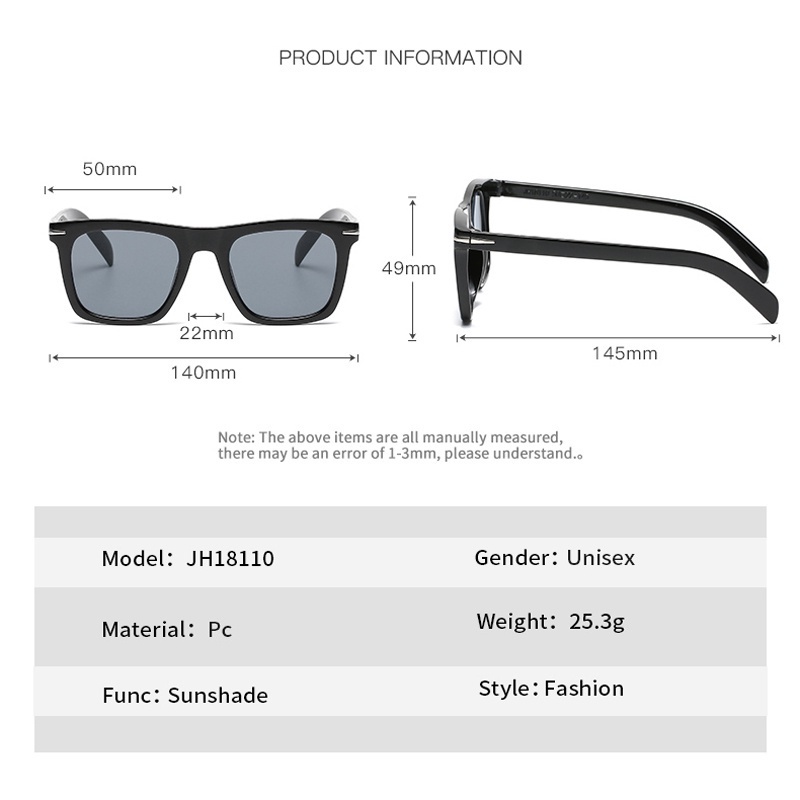 Kính Mát Gọng Vuông Chống Tia UV400 Thời Trang Dành Cho Nam Và Nữ