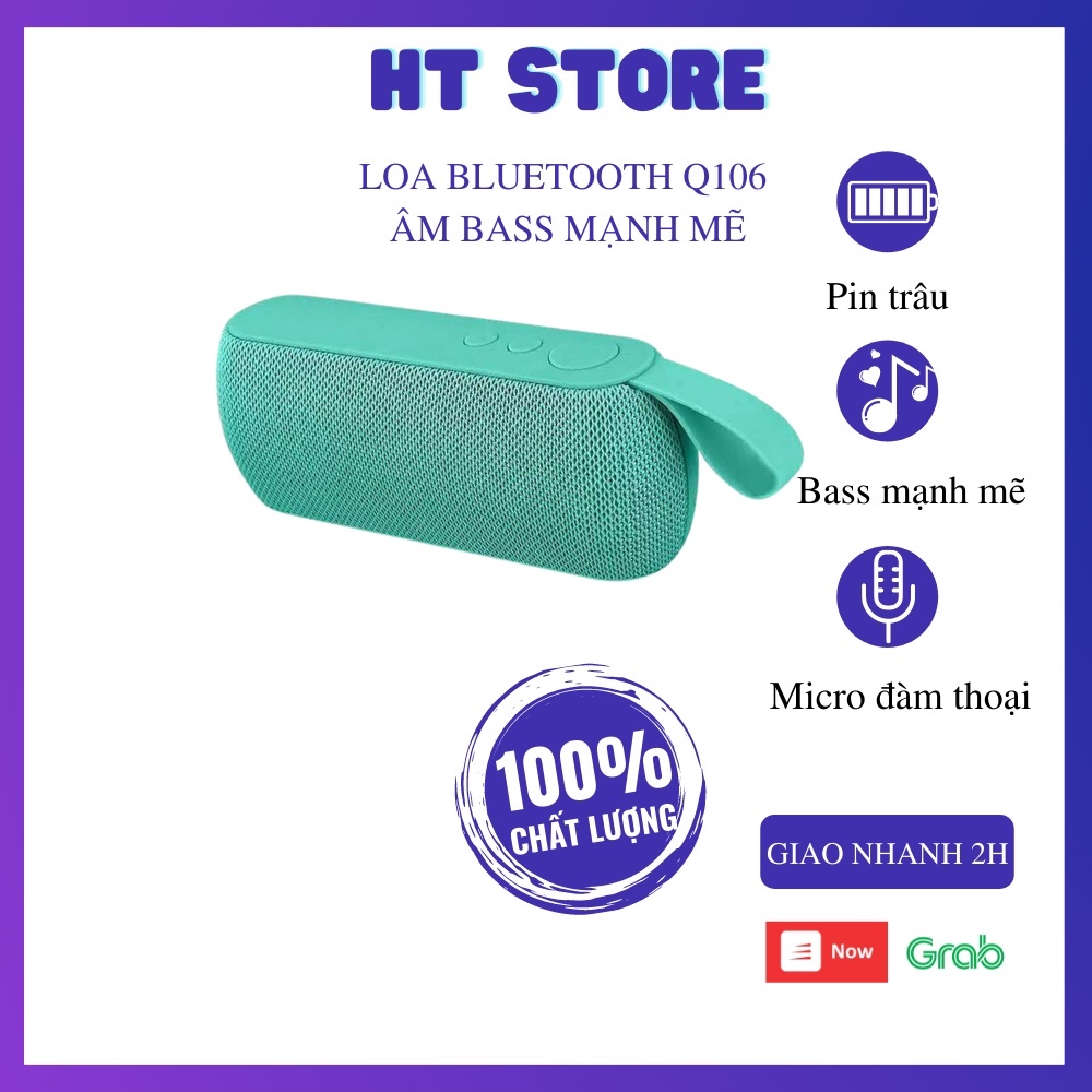 Loa Bluetooth Không Dây Mini Q106 Cầm Tay Chất Lượng Âm Thanh Trầm Ấm Hỗ Trợ Cắm Thẻ Nhớ