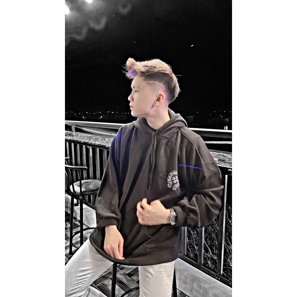Áo nỉ có mũ , áo Hoodie in họa tiết chome sang chảnh