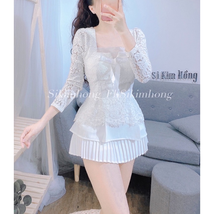 Áo ren thiết kế tay dài sang trọng M359(Ảnh shop chụp chính chủ 100%)