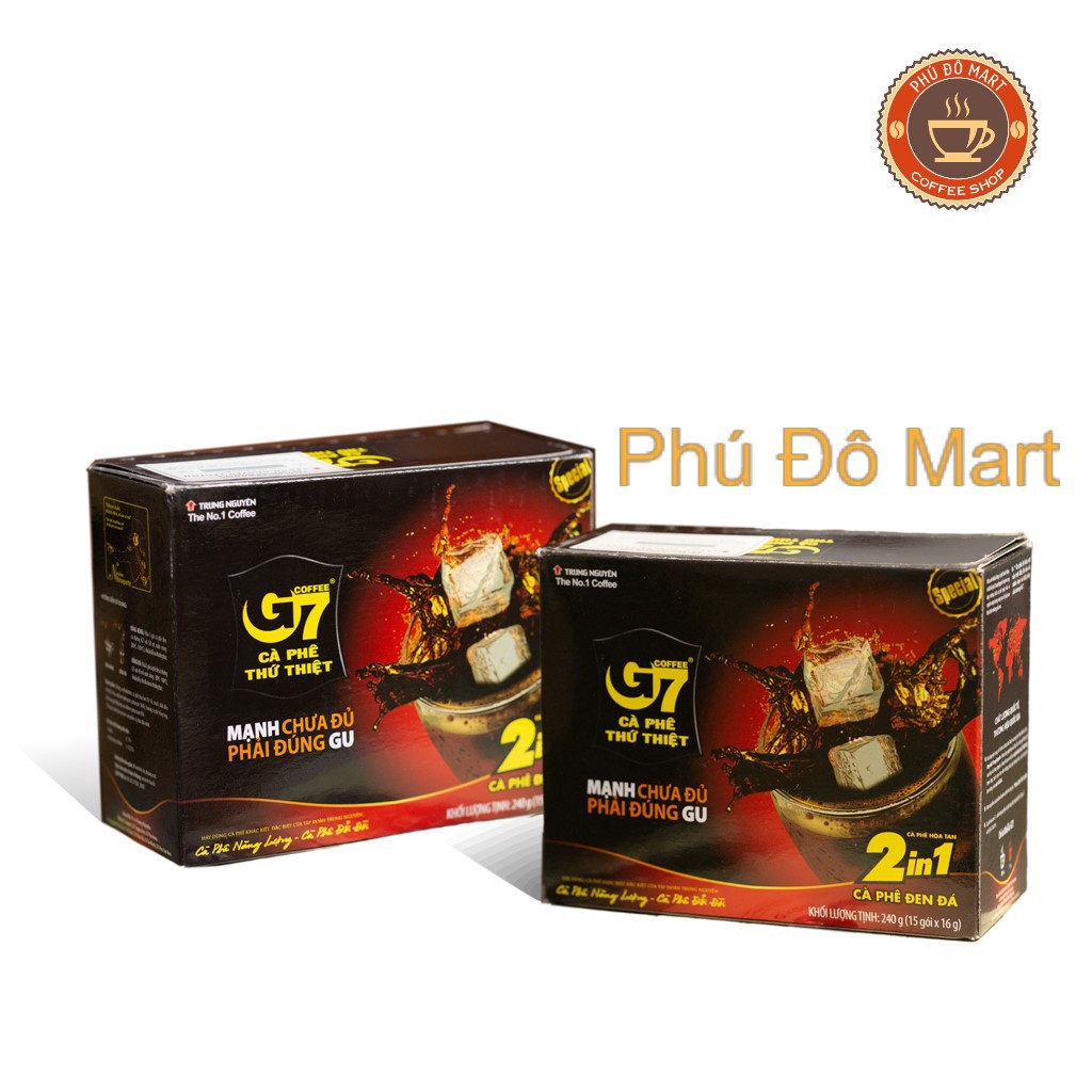 Cà Phê Hòa Tan Đen Đường G7 2in1 Hộp 15 Gói 16gr - Trung Nguyên