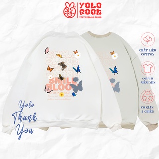 Áo sweater YOLO SMILE Phản Quang hoodie nỉ bông dày dặn Unisex nam nữ oversize form rộng Ulzzang Streetwear thu đông