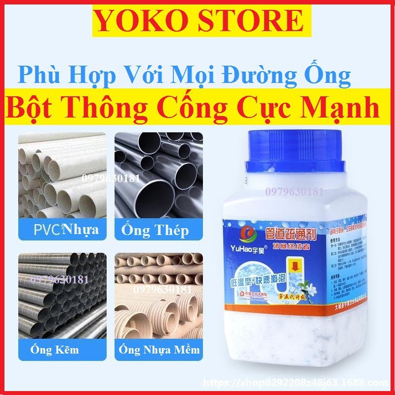 Bột Thông Cống Cực Mạnh [Loại 1] ,Thông Bồn Cầu Cực Mạnh, Chống Tắc Nghẽn, Bảo Dưỡng Các Đường Ống Nước QLG