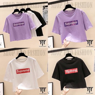 Áo croptop thun nữ in supremee, áo thun nữ TTT-PRO SHOP