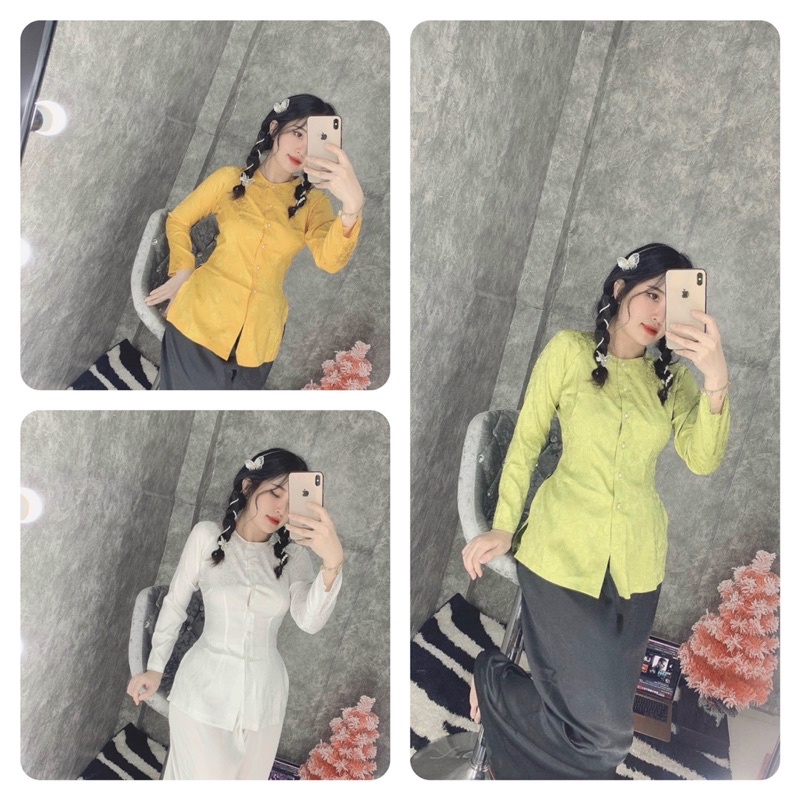 bà ba đi chùa  vải gấm#đồ lam thời trang đồ Phật giáo