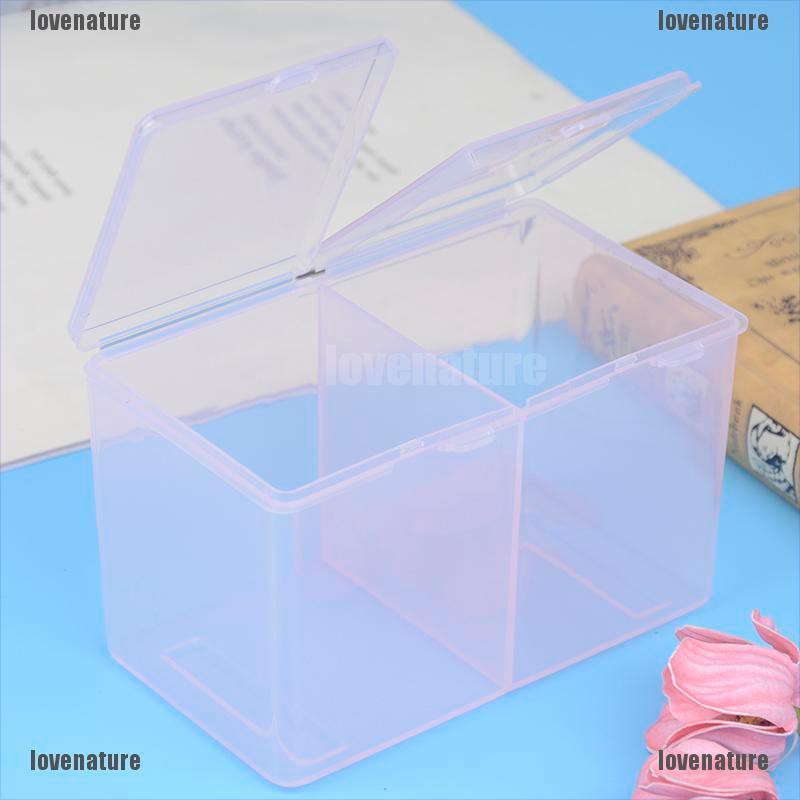 [LOVE] Clear Cleaning Remover Cotton Pad Compartments Storage Box Cotton Pad Container [Nature]