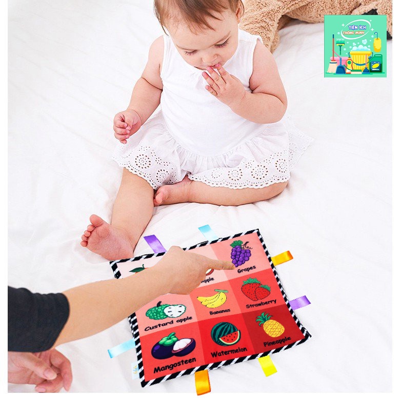 Tranh vải Tummy time. Tổng hợp các hình ảnh rau củ quả bắt mắt kích thích thị giác - BB15