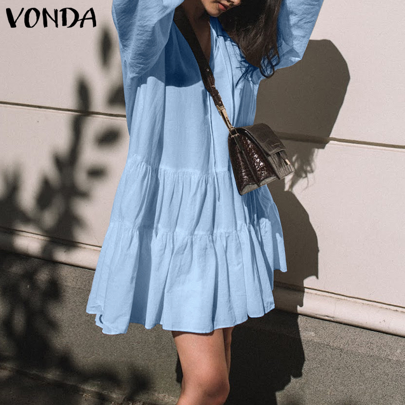 [ Mã FAGREEN1505 giảm 10% tối đa 30K đơn 99K] Đầm VONDA Màu Trơn Dài Tay Thời Trang Đáng Yêu Cho Nữ | BigBuy360 - bigbuy360.vn