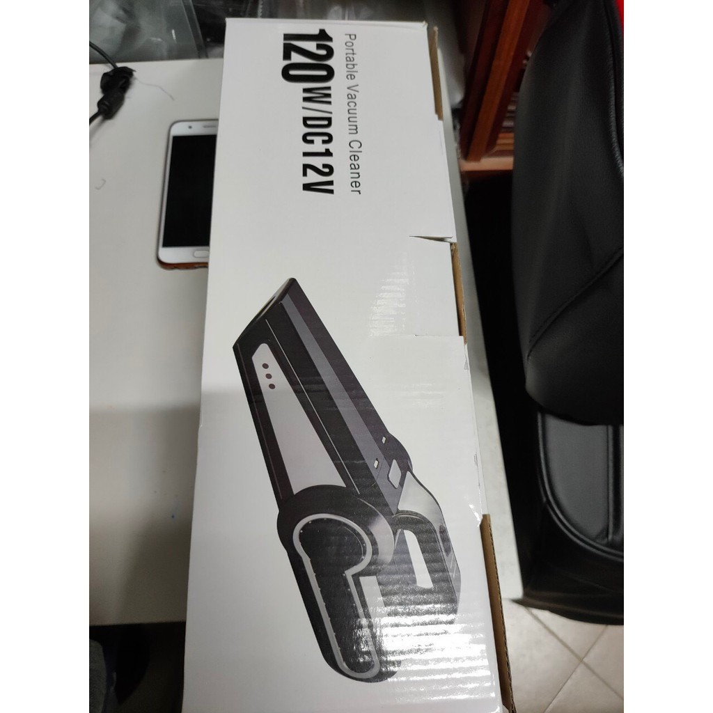 Máy Hút Bụi Và Bơm Lốp Ô Tô - Công Suất 120W 4 in 1 màu đen trắng