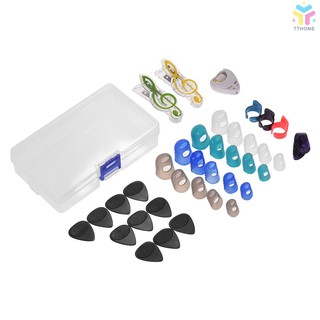 Set 20 bao ngón tay silicon/ 10 phím khảy đàn/ 4 bộ móng giả chơi đàn ghi ta tiện dụng
