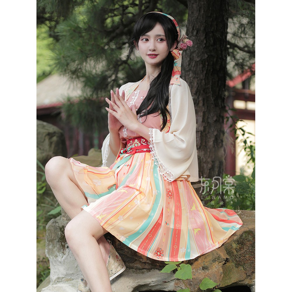 🌺  Hán phục cổ trang - Set 3 mảnh váy ngắn ngọt ngào