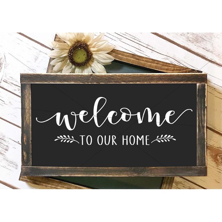 Biển gỗ Home Sweet Home phong cách vintage , biển Wellcome trang trí treo tường phòng khách