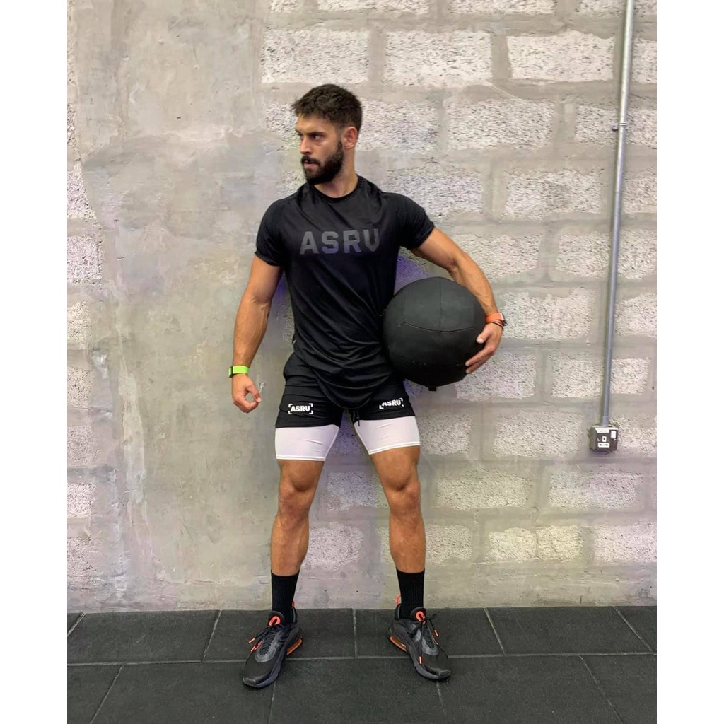 Áo Tập Gym Nam Cộc Tay ASRV Thun Lạnh Co Giãn 4 Chiều Thoáng Mát Thấm Hút Mồ Hôi