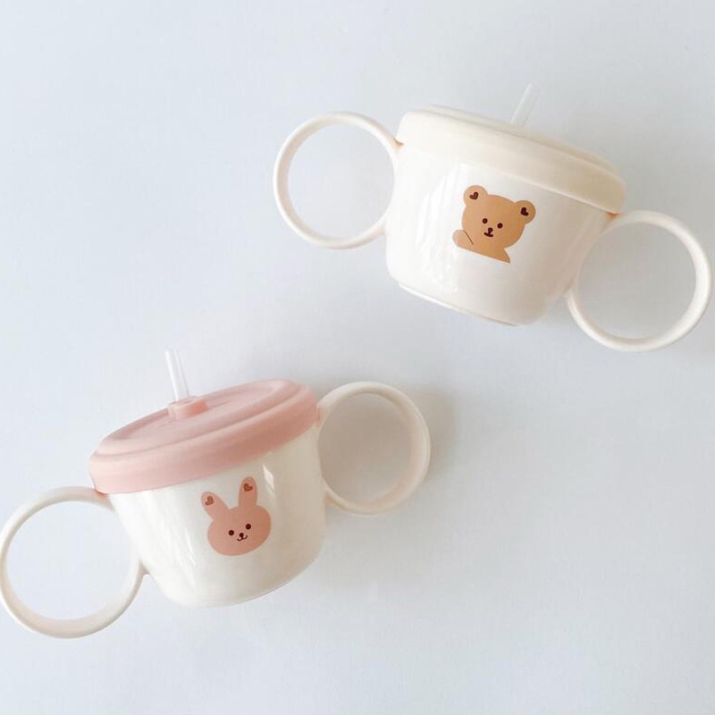 Bát Ăn Dặm Có Nắp Đậy Và Ống Hút Tiện Dụng Cho Trẻ Em