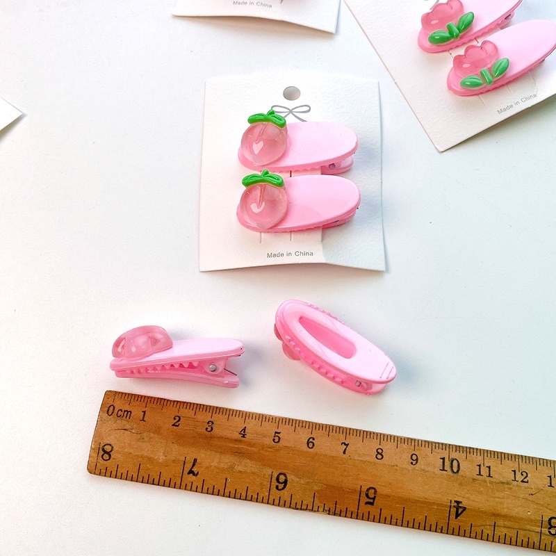 Set 2 kẹp tóc màu hồng cho bé yêu