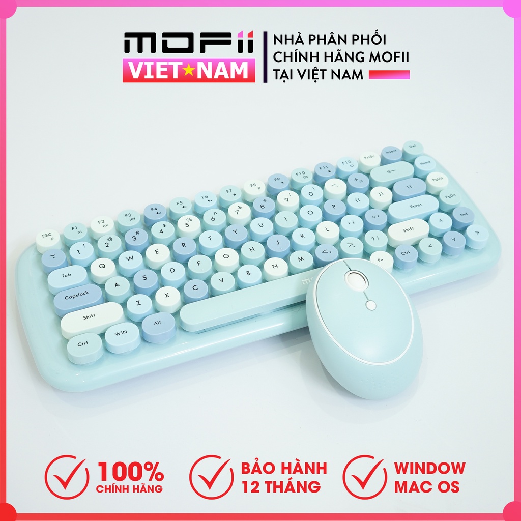 MOFII CANDY MIXED COMBO Bàn Phím và Chuột Không Dây Chính Hãng tương thích Win, MacOs, tivi, điện thoại