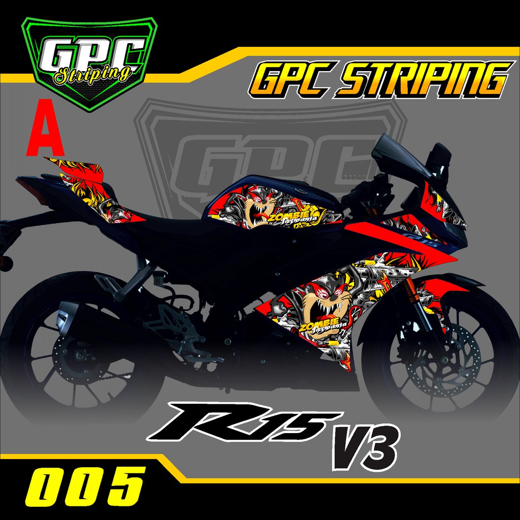 Sticker Dán Trang Trí Xe Hơi R15 V3 Tasmania Devil 005