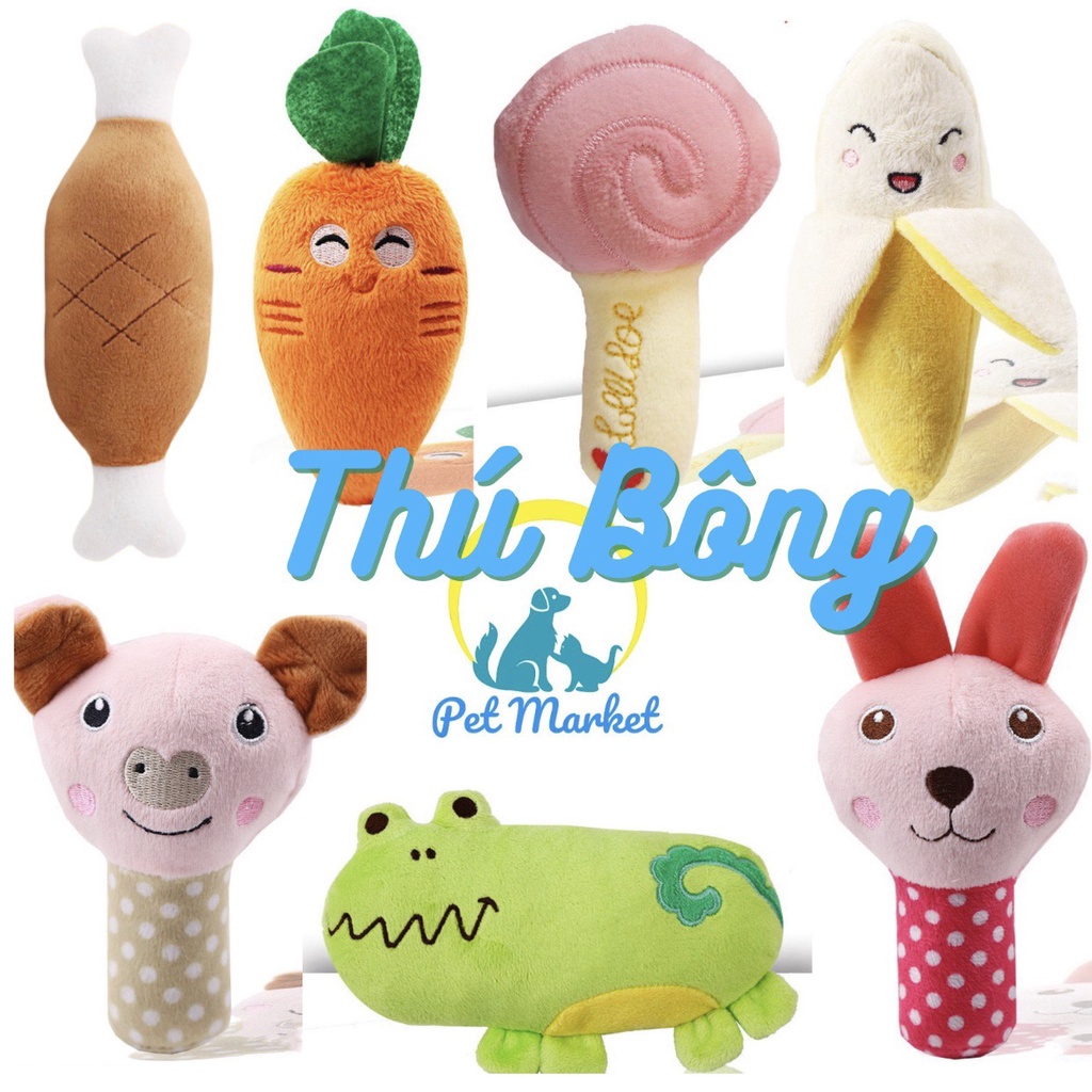 THÚ NHỒI BÔNG CHO CHÓ MÈO GẶM SẠCH RĂNG