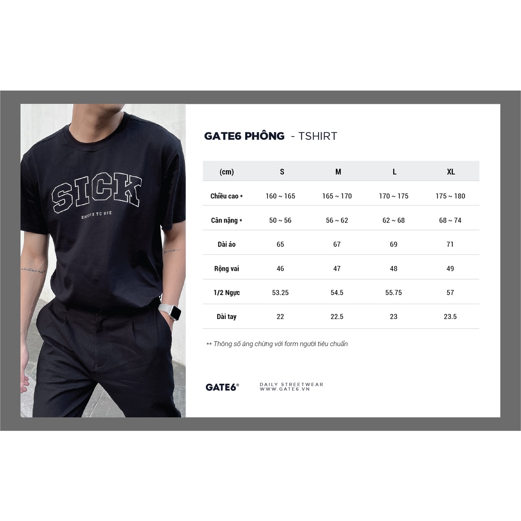 Áo thun Nam cổ tròn GATE6, phông ngắn tay Unisex premium 100% cotton co giãn regular fit Lovers - #G0010