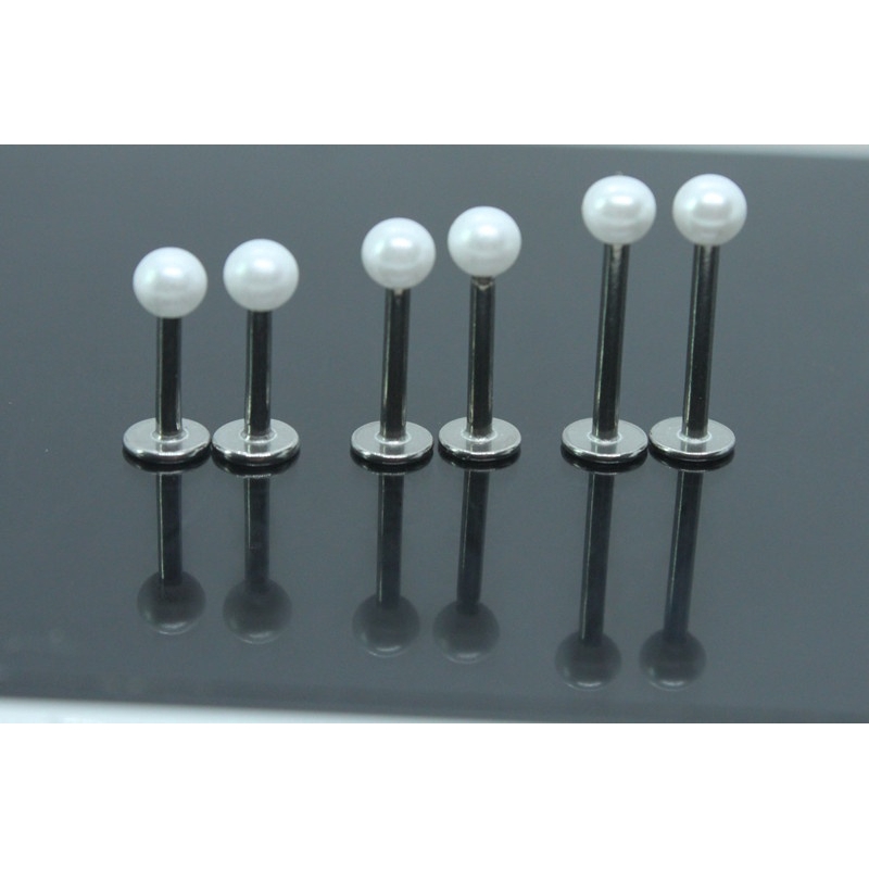 Set 2 hoa tai đinh tán xỏ khuyên cho cơ thể cá tính 16g