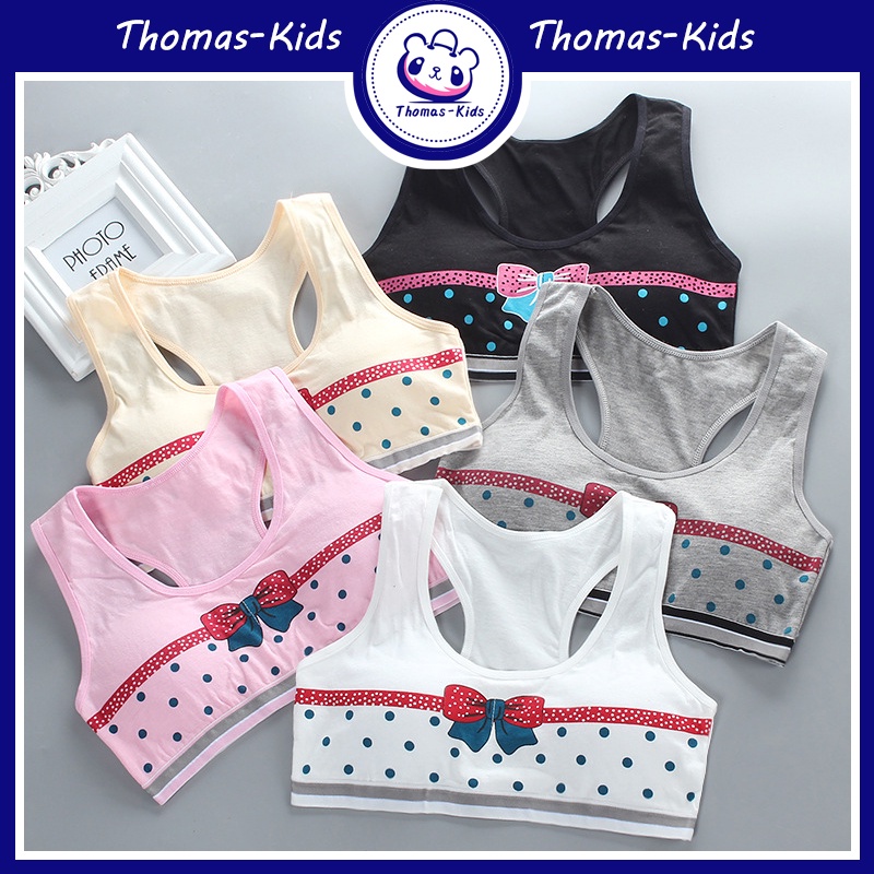 Áo Ngực Thể Thao Cotton Chống Vi Khuẩn Thoải Mái An Toàn Cho Bé Gái 10-14 Tuổi