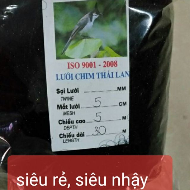Lưới bẫy chim siêu rẻ, siêu nhậy dài 30m cao 5m mắt 5cm