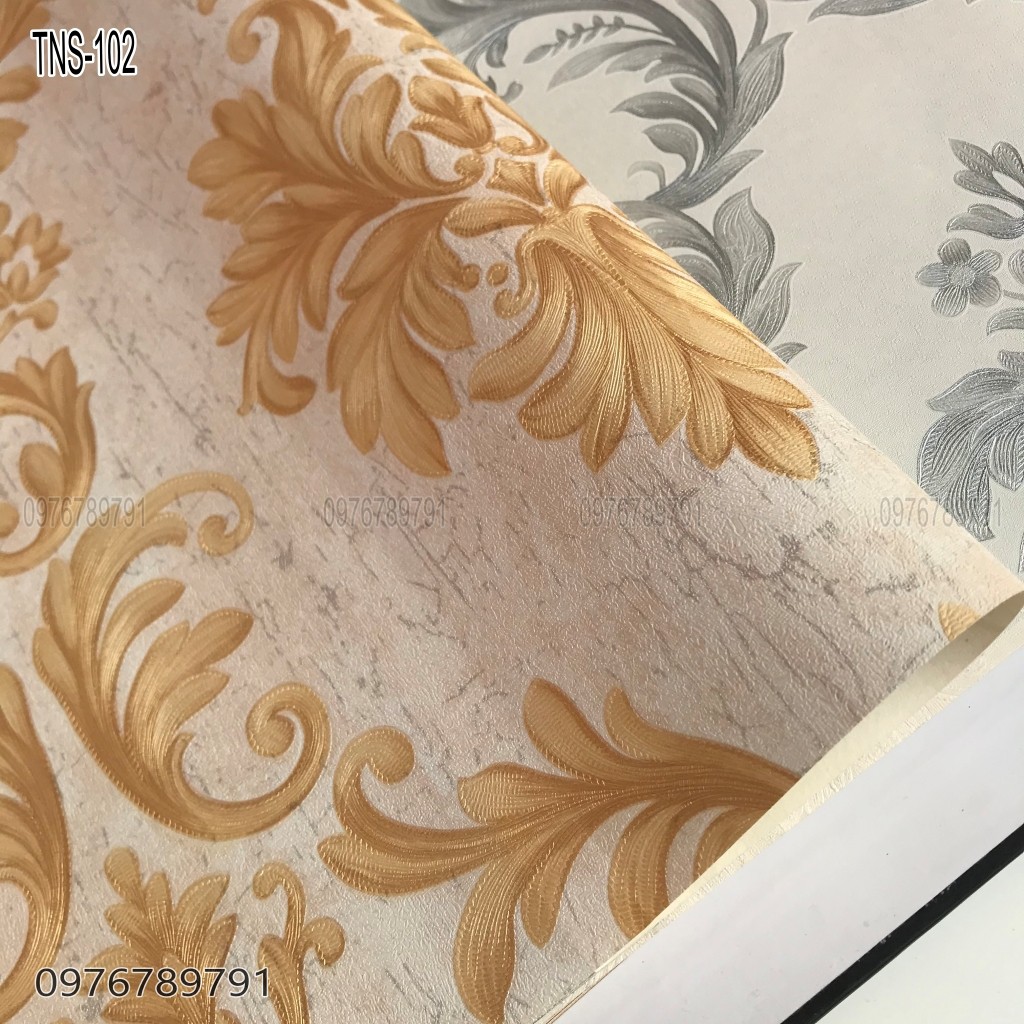 Giấy Dán Tường Hoa Văn Cổ Điển Châu Âu In nổi 3d Cho Phòng Ngủ, Phòng Khách, Lụa Keo Sữa Dán Ngoài, Khổ 10m x 53 cm