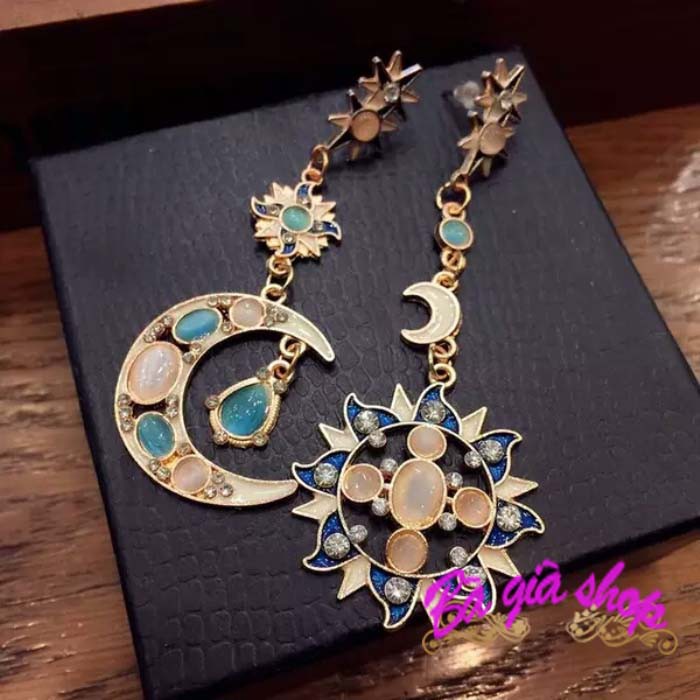 Bông tai hoa tai trang sức mặt trăng mặt trời