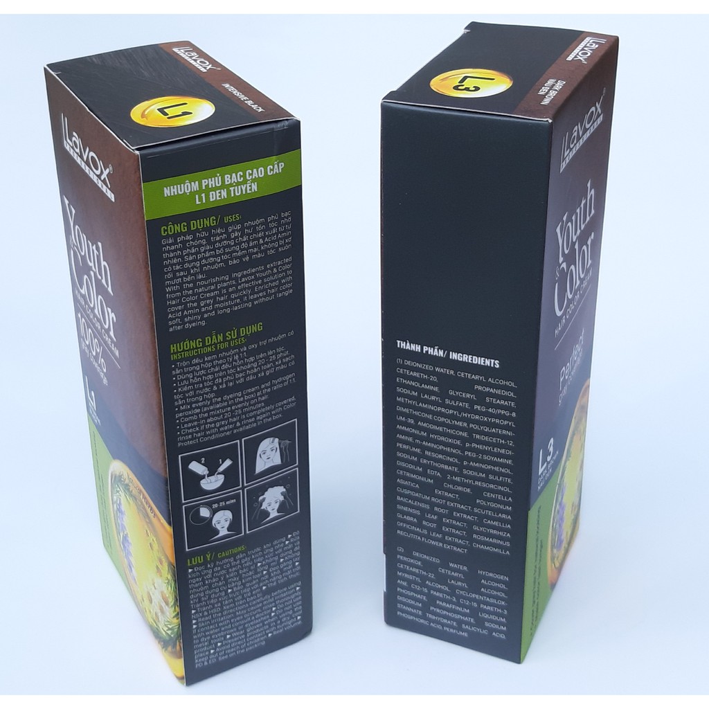 [tặng oxy] Kem nhuộm Lavox NÂNG TONE MÀU Fashion hair for natural herbs Youth color