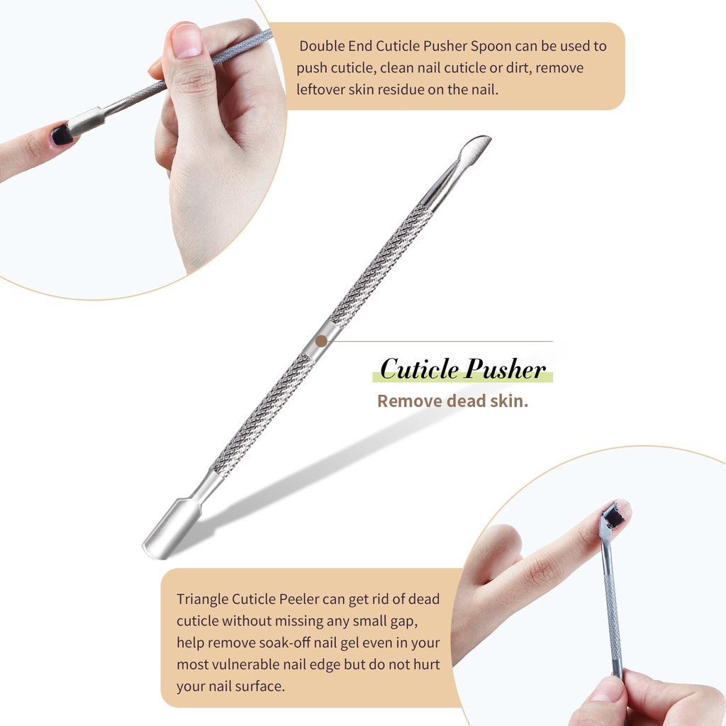 Bộ 3 dụng cụ chăm sóc móng bằng thép không gỉ an toàn tiện dụng