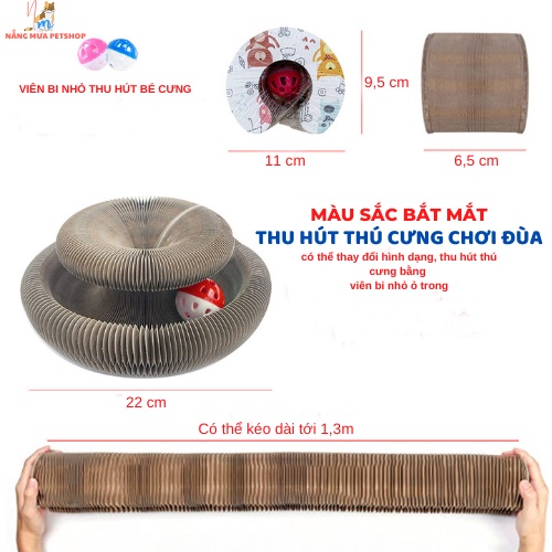 Bàn cào móng cho mèo, ma thuật thay đổi hình dạng, cào móng mèo_tặng xúc xích