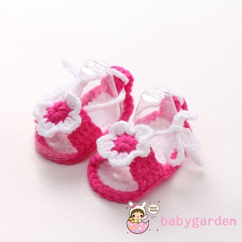 ღ♛ღBaby Newborn Infant Girls Crochet Knit Socks Crib Shoes Prewalker 0-12Months